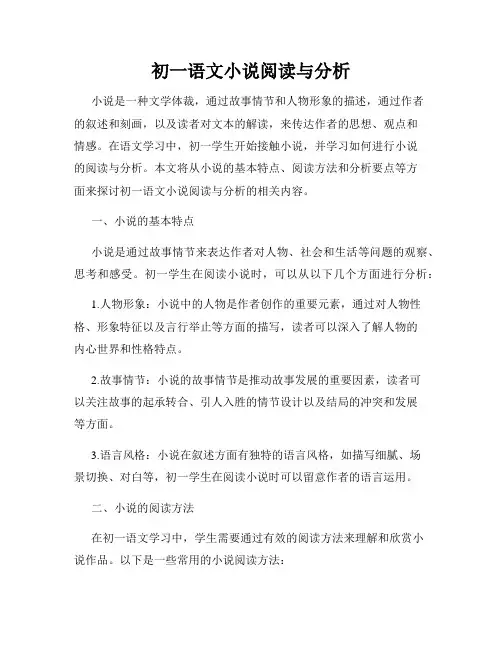 初一语文小说阅读与分析