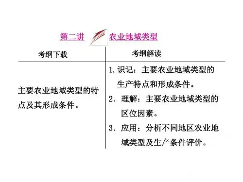 第八章第二讲农业地域类型