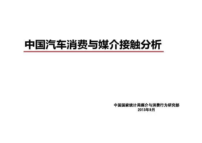 2013中国最新汽车消费市场分析