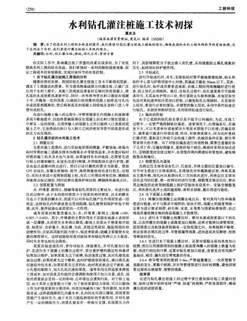 水利钻孔灌注桩施工技术初探