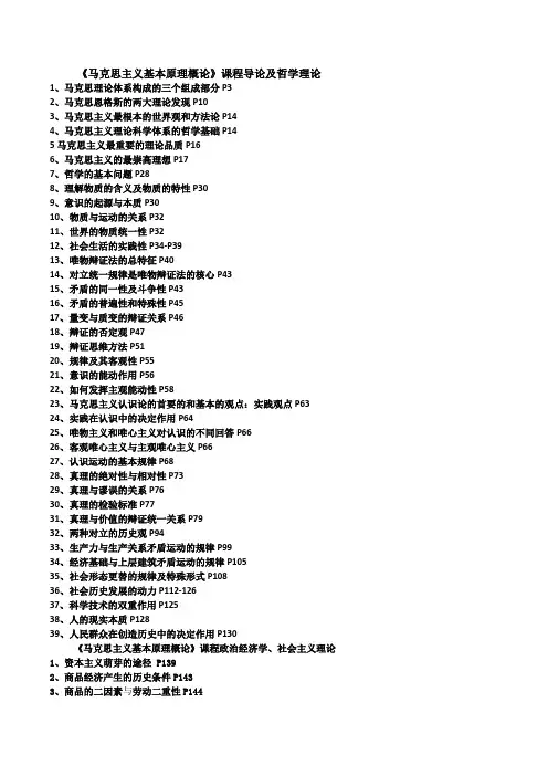 马原理论知识点提纲2011.11