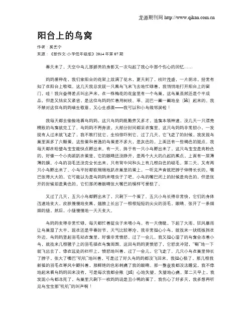 阳台上的鸟窝