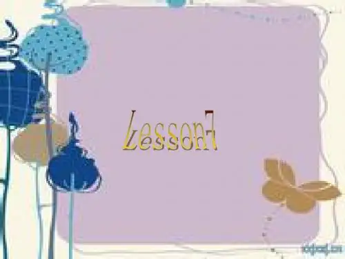 五年级上Lesson7-Lesson 9