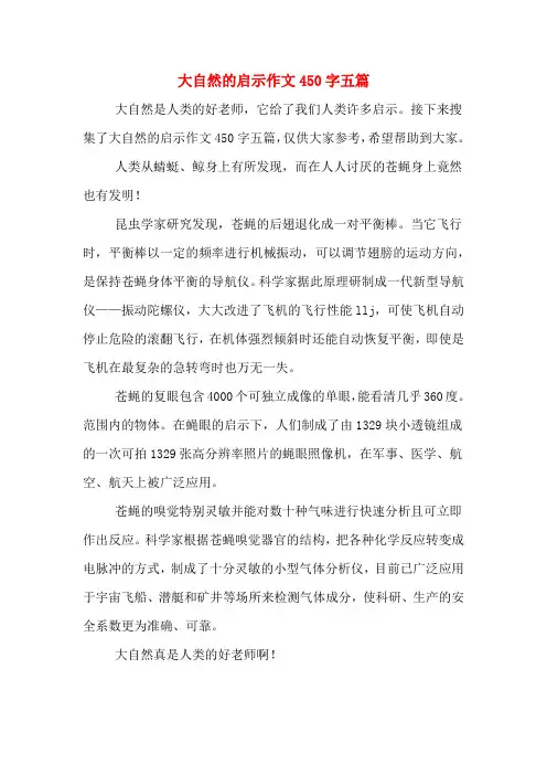 大自然的启示作文450字五篇