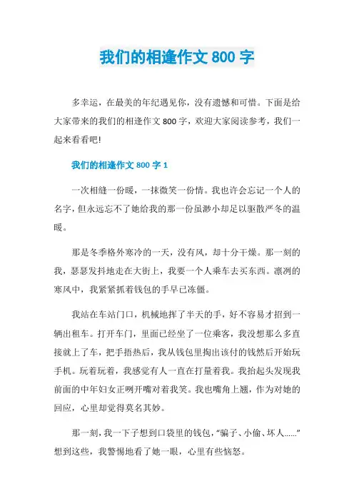我们的相逢作文800字