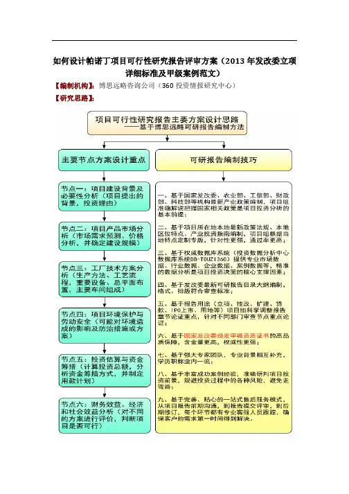 如何设计帕诺丁项目可行性研究报告评审方案(发改委立项详细标准及甲级案例范文)