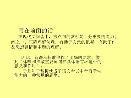 如何赏析句子ppt课件