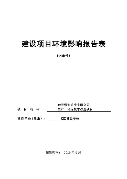 生产、环保技术改造项目建设项目环境影响报告表【模板】