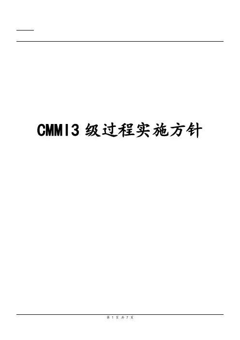 CMMI3级过程实施方针