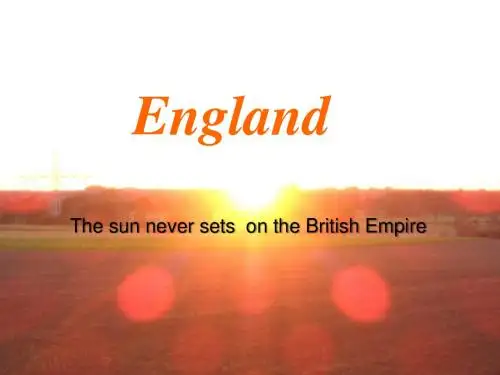 A Brief introduction of England