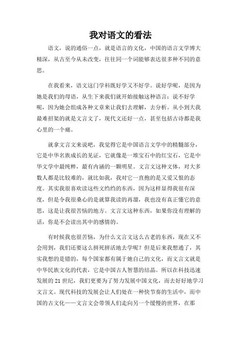 我对语文的看法