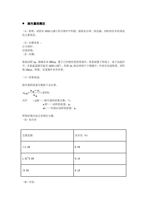 SiO2含量测定