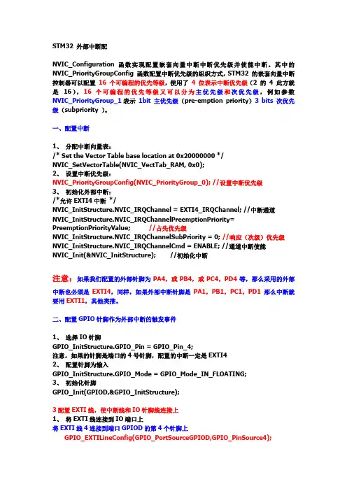 STM32外部中断配置例程