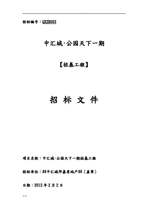 招标文件(桩基)