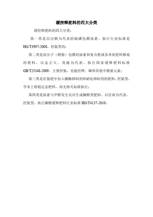 缓控释肥料的四大分类