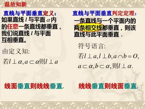 线面垂直、面面垂直的性质定理