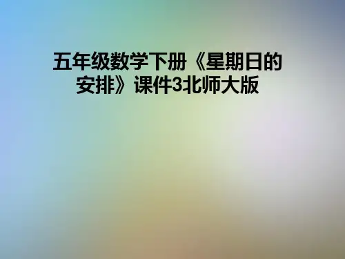 五年级数学下册《星期日的安排》课件3北师大版
