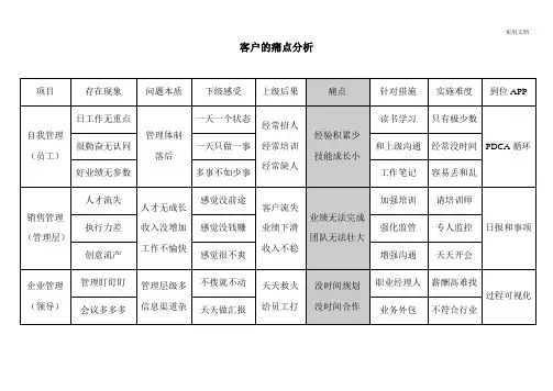 客户痛点分析