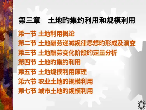 土地的集约利用和规模利用