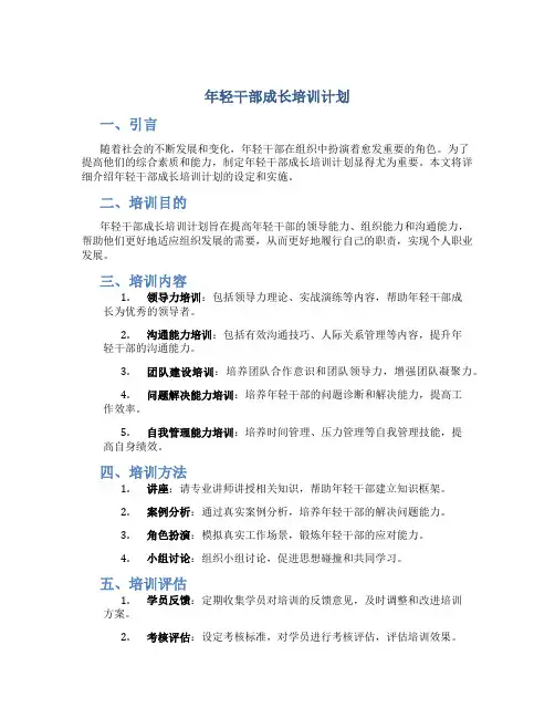 年轻干部成长培训计划