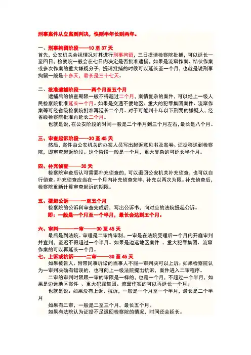 刑事案件处理流程