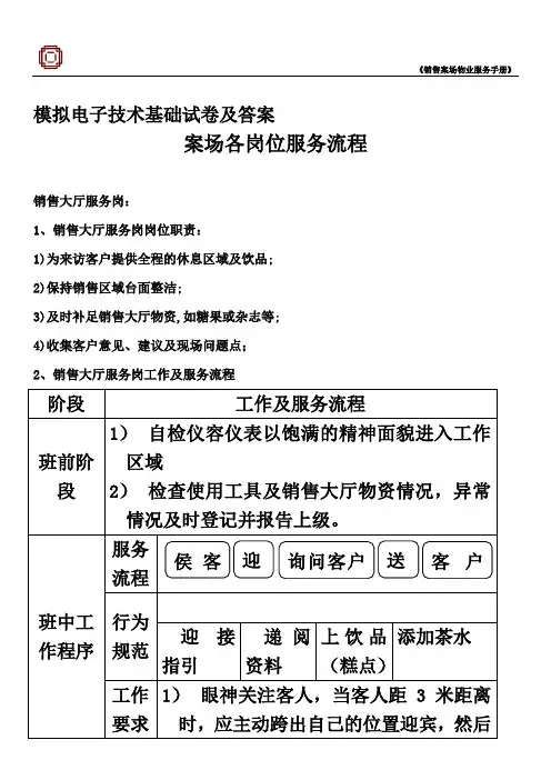 模拟电子技术基础试卷及答案