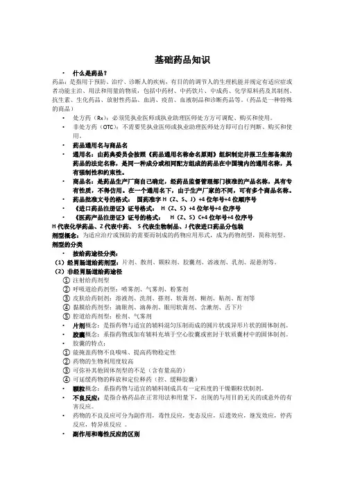 基础药品知识课件