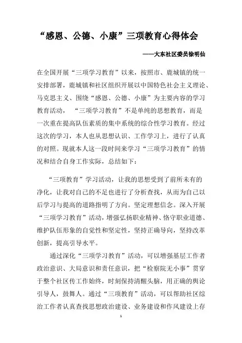 三项教育心得体会2