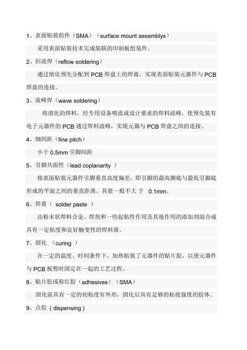 SMT术语