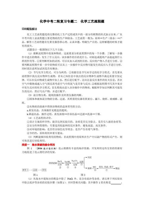 【领跑中考】二轮专题复习训练：专题二  化学工艺流程题