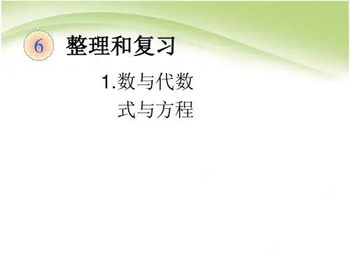 整理与复习数与代数式与方程