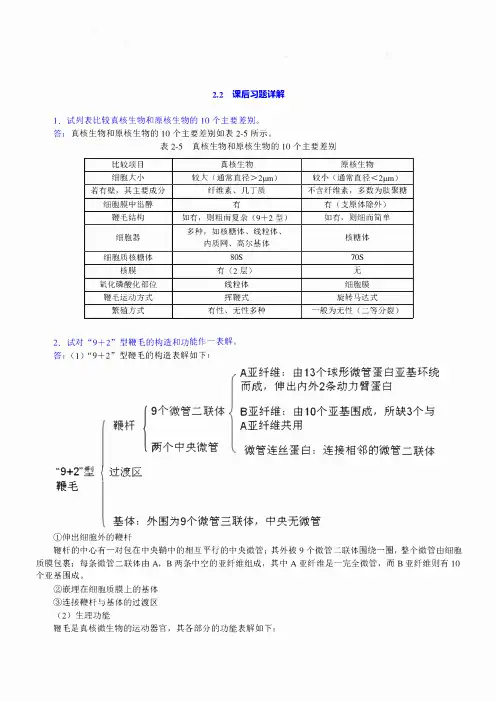 微生物学教程 周德庆 第三版  真核微生物答案解析