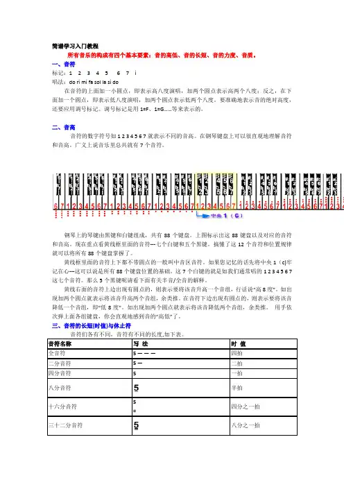 简谱学习入门