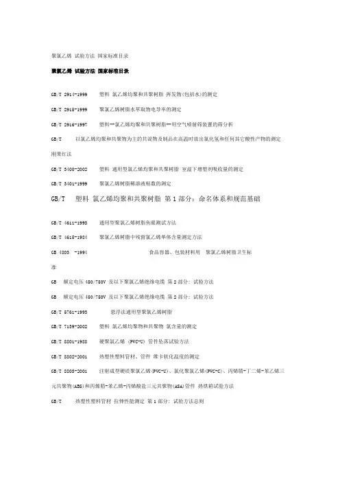 PVC标准