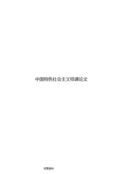 中国特色社会主义结课论文