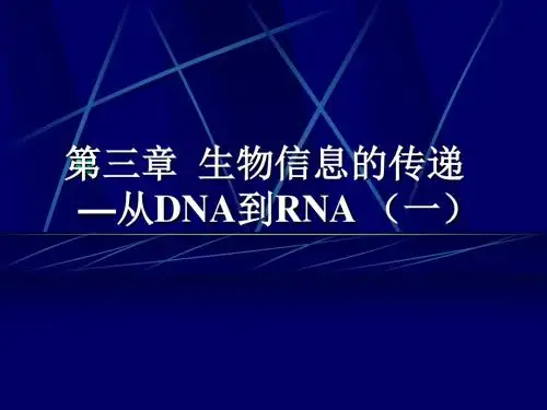 第一讲 原核生物RNA的转录1.