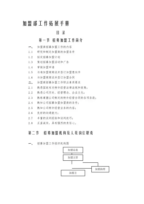 加盟部工作拓展手册