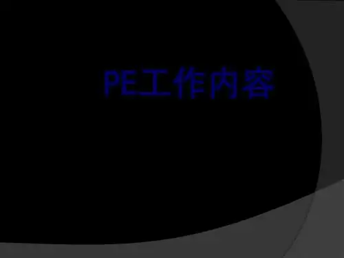 PE工作内容