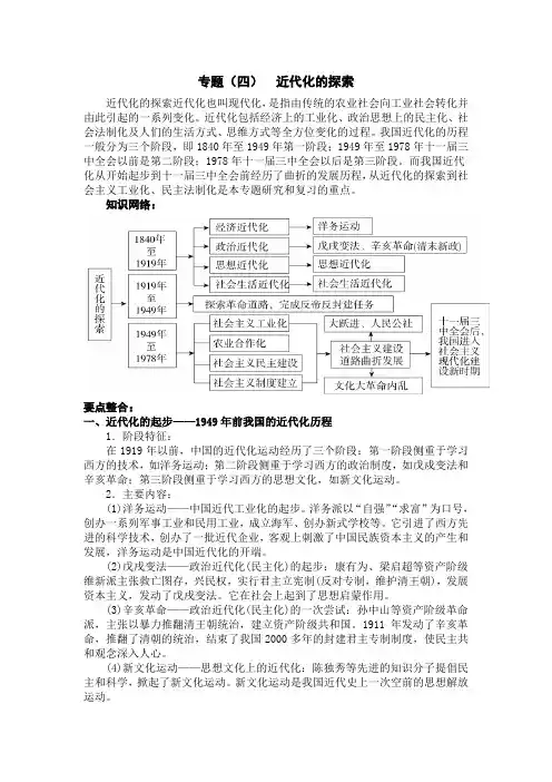 人教版中考历史专题系列(四) 近代化的探索