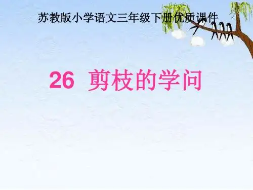最新苏教版小学语文三年级下册剪枝的学问(1)优质课课件(精品)