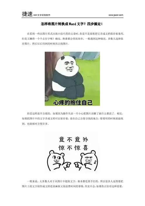 怎样将图片转换成Word文字？四步搞定!