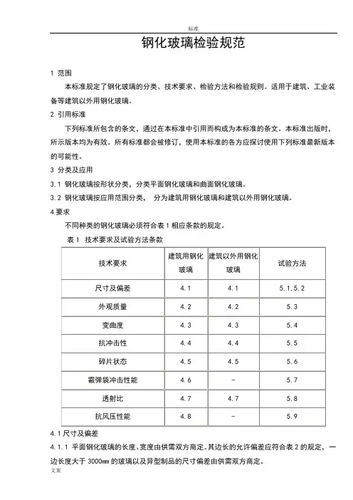 钢化玻璃检验实用标准