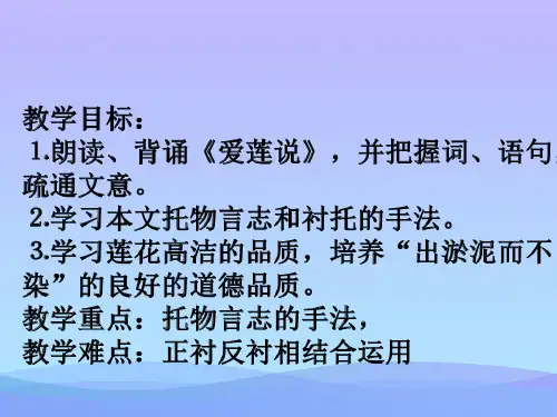 人教部编版七年级下册语文第16课《短文两篇——爱莲说》课件优秀课件