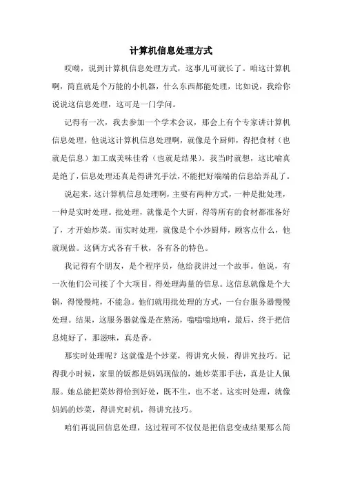 计算机信息处理方式