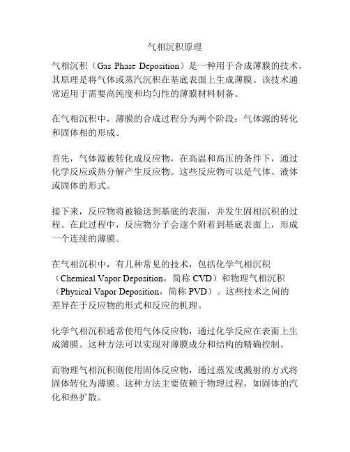 气相沉积原理