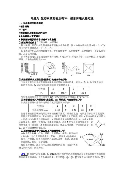 9生态系统的物质循环、信息传递及稳定性