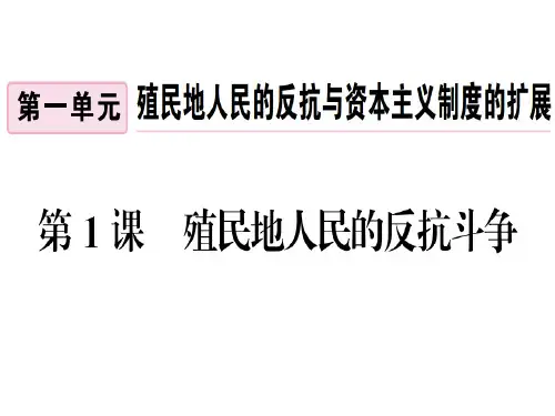 2019届九年级历史下册人教版习题课件：第1课 殖民地人民的反抗斗争(共18张PPT)