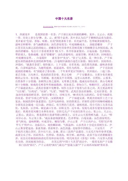 中国十大名茶 2