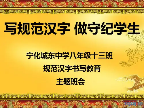 谢水庭规范汉字主题班会