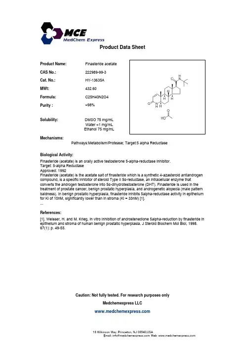 Finasteride acetate_222989-99-3_DataSheet_MedChemExpress